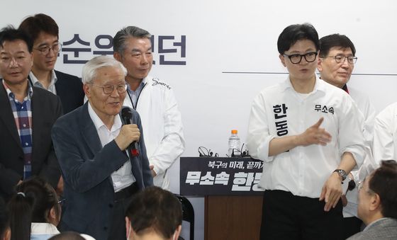 조갑제 대표 소개하는 한동훈 후보