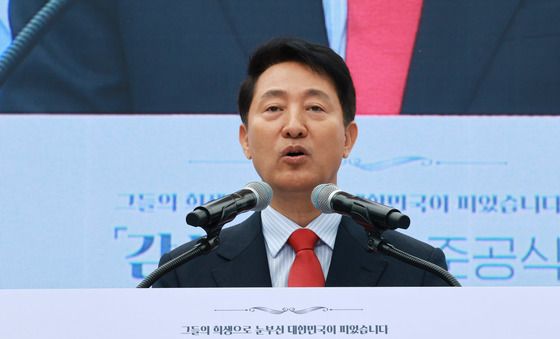 축사하는 오세훈 서울시장 후보