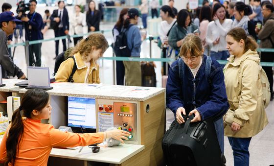인천발 제주도착 비행기 탑승 준비
