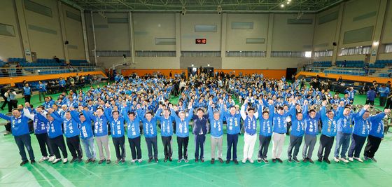전남 후보들과  손든 정청래 대표