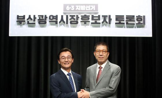 전재수·박형준, 부산시장 후보 첫 TV토론회