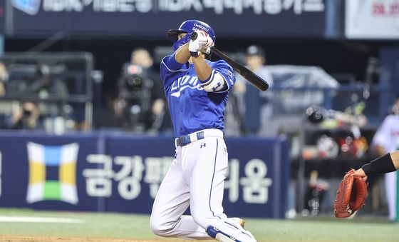 삼성 이재현, 부상 복귀 알리는 안타