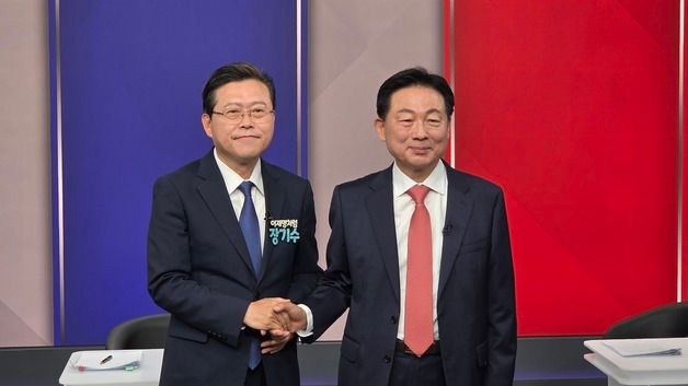 토론회서 만난 장기수-박찬우 후보