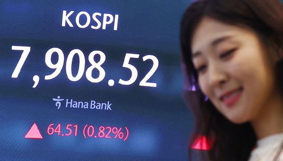 코스피, 장중 7900선 돌파