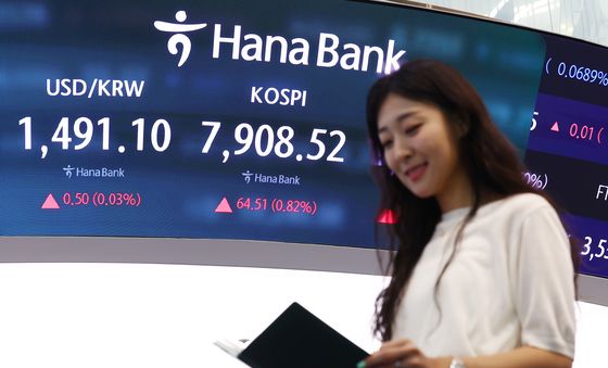 코스피, 장중 7900선 돌파