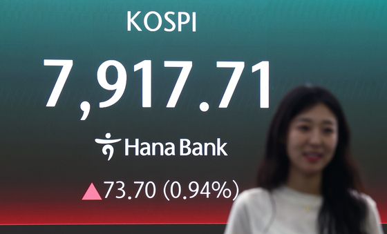 장중 7900선 돌파한 코스피
