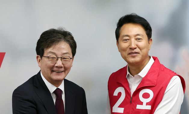 유승민 전 의원과 손 맞잡은 오세훈 후보