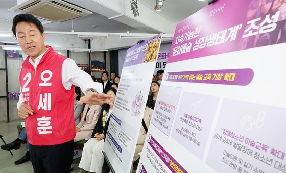 문화공약 발표하는 오세훈 후보