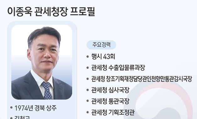 [그래픽] 이종욱 관세청장 프로필
