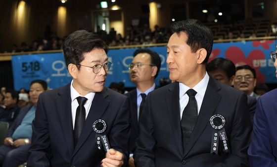 대화 나누는 정원오-오세훈