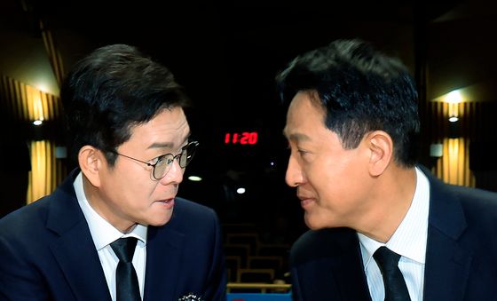 악수 나누는 정원오·오세훈