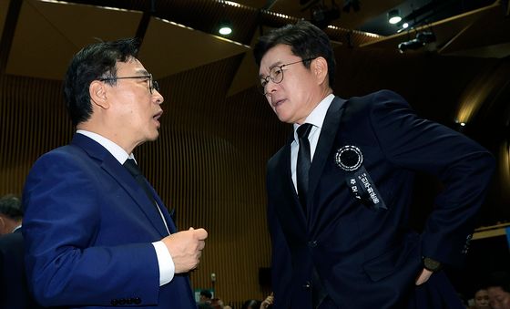 대화 나누는 정원오·정근식