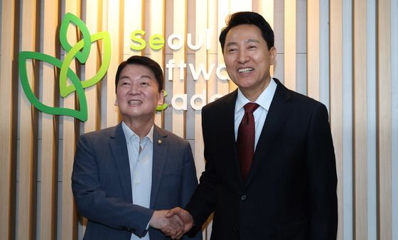 안철수 의원 만난 오세훈 후보