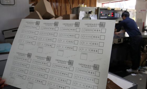 부산 북갑 국회의원 보궐선거 투표용지 확인