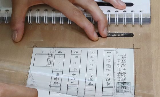 부산 북갑 국회의원 보궐선거 투표용지 점검