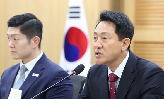 인사말하는 오세훈 후보