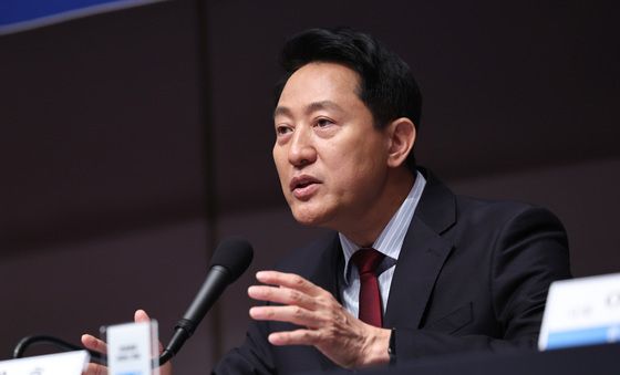 발언하는 오세훈 서울시장 후보