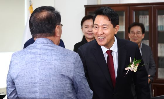 교통회관 회원사 만난 오세훈 후보