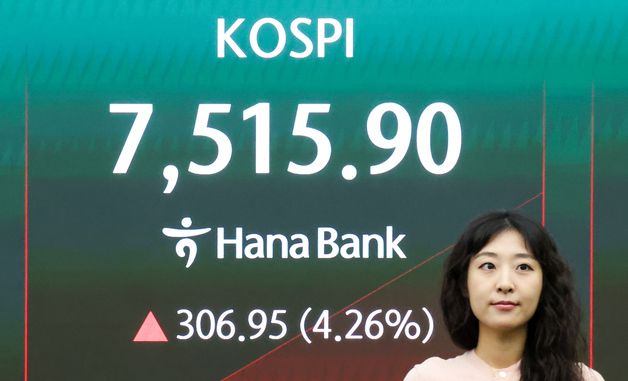 코스피 급반등…7500선 위로