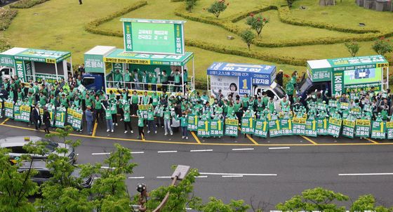 지지 호소하는 조용식 울산교육감 후보