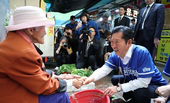 박수현 충남도지사 후보 지원 유세하는 정청래 대표