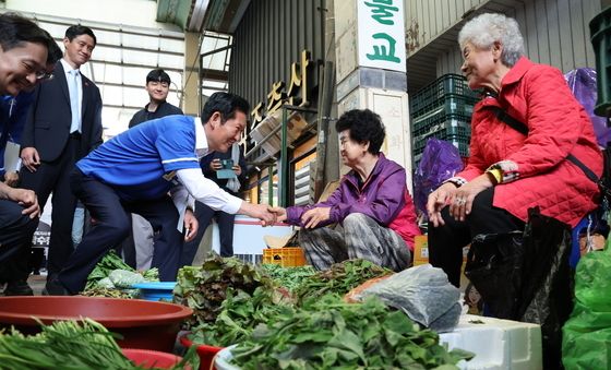 박수현 충남도지사 후보 지원 유세하는 정청래 대표