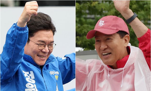 지지 호소하는 정원오·오세훈 후보