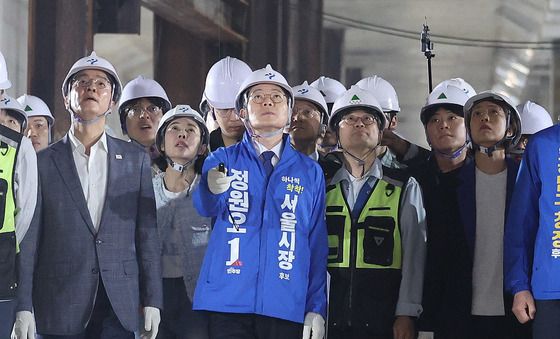 GTX 현장 찾아 천장 균열상태 확인하는 정원오