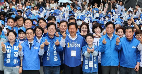 대전찾은 정청래, 지방선거 출정식