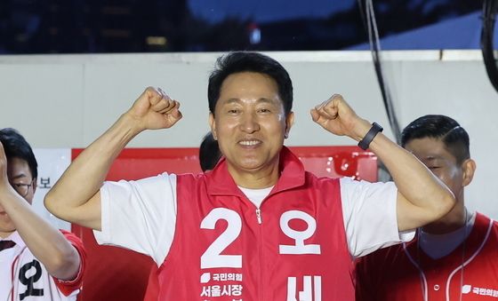 지지 호소하는 오세훈 서울시장 후보