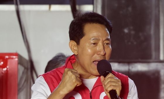 지지 호소하는 오세훈 후보