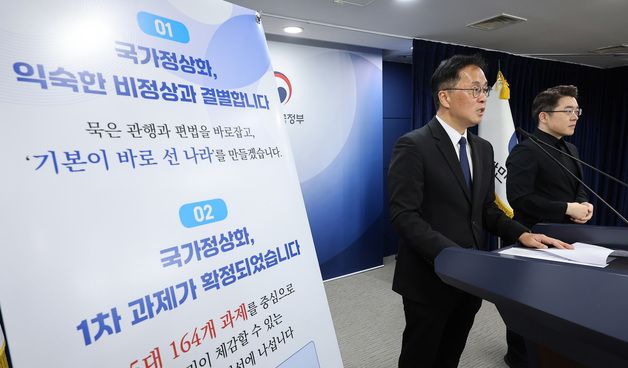 심종섭 국조실 국정운영실장, 국가정상화 프로젝트 1차 과제 브리핑