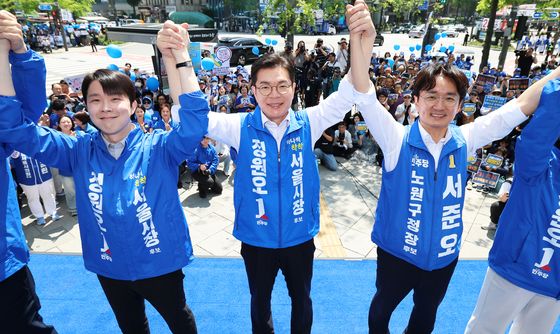 노원역 유세 나선 정원오
