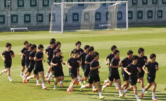 결승전 앞두고 훈련하는 북한 내고향여자축구단