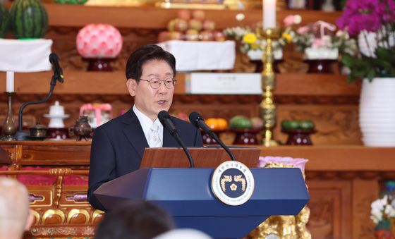 부처님오신날 봉축법요식 축사하는 이재명 대통령