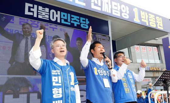 담양서 승리 다짐하는 정청래 대표