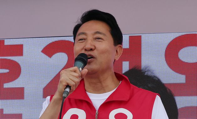 지지 호소하는 오세훈 서울시장 후보
