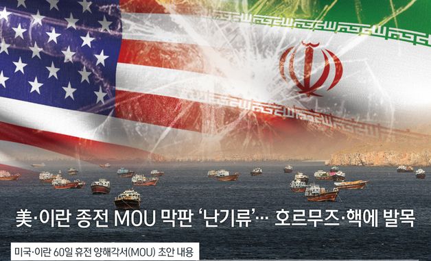 [오늘의 그래픽] 美·이란 종전 MOU 막판 '난기류'… 호르무즈·핵에 발목