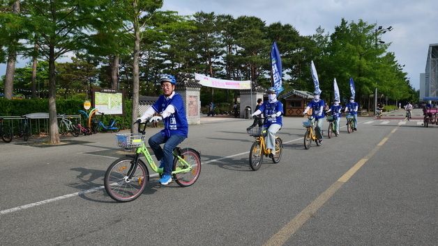친환경 유세하는 허태정 후보