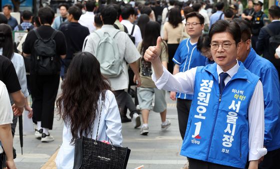 정원오 후보 '직장인 표심 잡기'