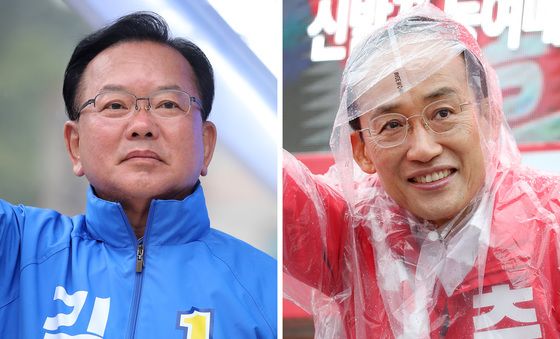 아침 인사하는 김부겸·추경호