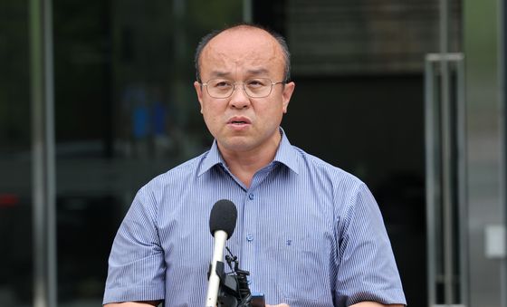 삼성전자 노사 임금협상 관련 기자회견하는 대한민국주주운동본부