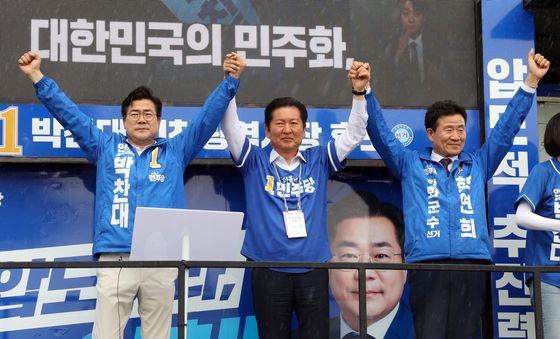 인천지역 유세 나선 정청래 대표