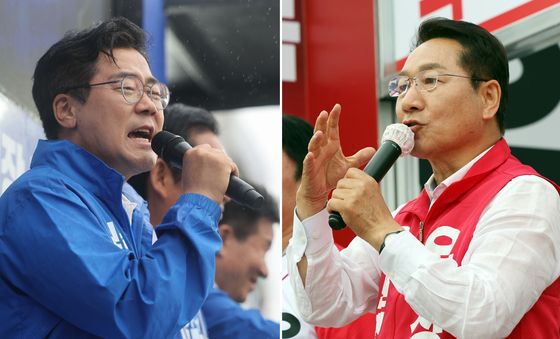 與·野 인천시장 후보, 강화풍물시장 '격돌'
