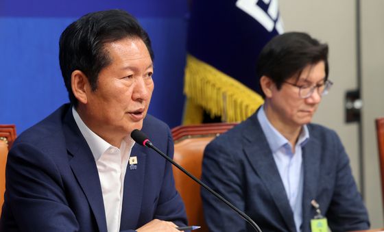 모두발언하는 정청래 더불어민주당 대표