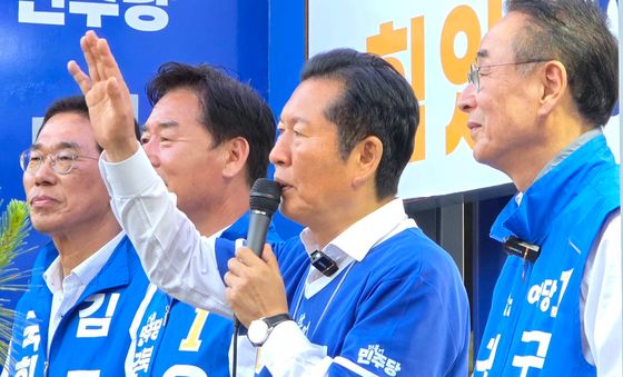 구미 지원유세 나선 정청래 대표