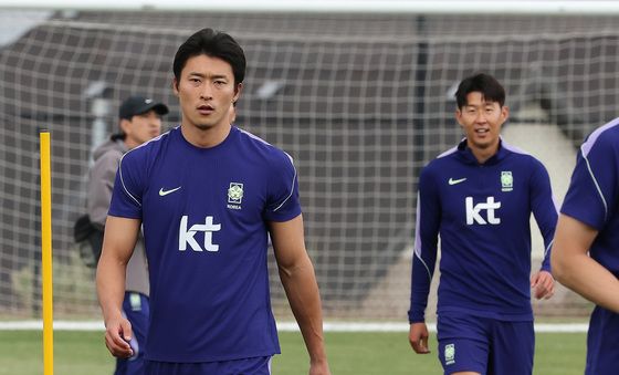 훈련하는 조규성·손흥민