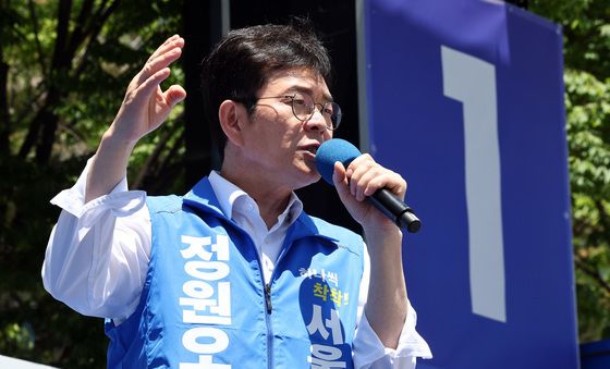 지지 호소하는 정원오 민주당 서울시장 후보