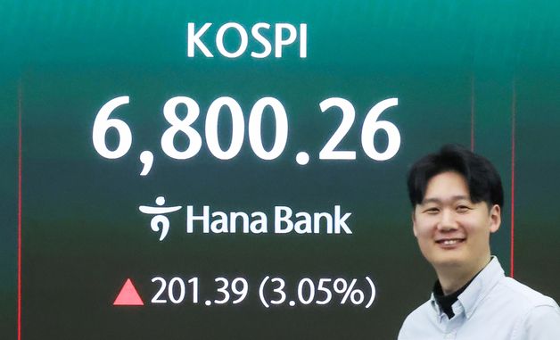장중 첫 '6800' 돌파한 코스피