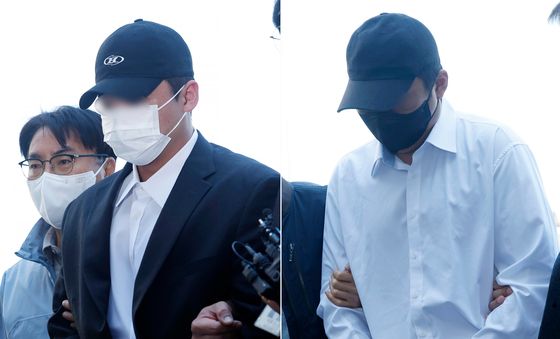 영장실질심사 향하는 고 김창민 감독 상해치사 피의자들